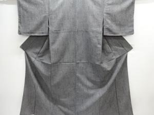 未使用品　竹縞模様単衣小紋着物